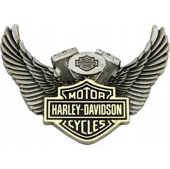 autokoberec Magnetka Harley-Davidson Okřídlený Motor 76 mm - stříbrná