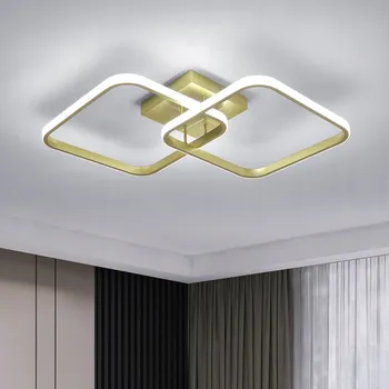 LED STROPNÍ SVÍTIDLO ZLATÝ ČTVEREC MODERNÍ LUSTR DO OBÝVACÍHO POKOJE 42W 6500K