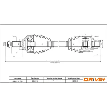 Poloosa kola Hnací hřídel - poloosa Dr!ve+ DP2110.10.1763