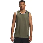 Pánské tílko na basket Under Armour ZONE PRO MESH TANK md Khaki, Bílá, Černá