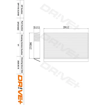 Kabinový filtr Filtr vzduchu v interiéru Dr!ve+ DP1110.12.0165