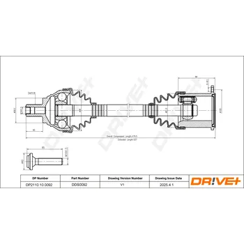 Poloosa kola Hnací hřídel - poloosa Dr!ve+ DP2110.10.0092