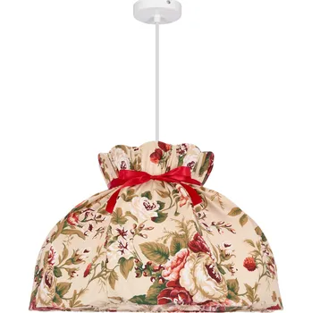 ROZANO závěsná lampa bílá 1x40W E27 stínidlo s květinou