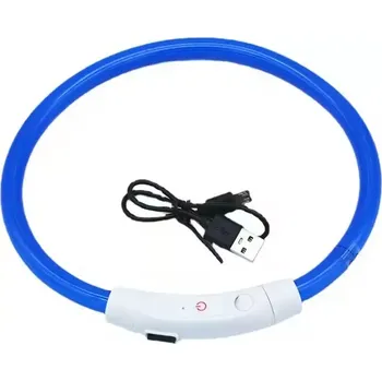 Obojek pro psa USB svítící bezpečnostní obojek pro psy – nastavitelný - modrá