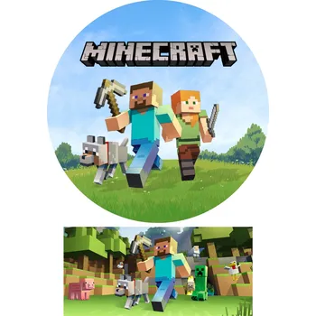 Jedlá dekorace na dort HeliumKing Jedlý obrázek na dort - Minecraft Veľkostť jedlý papier: Oblátka 0,6 mm