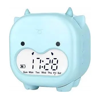 Budík Digitální noční budík s noční lampičkou - kravička