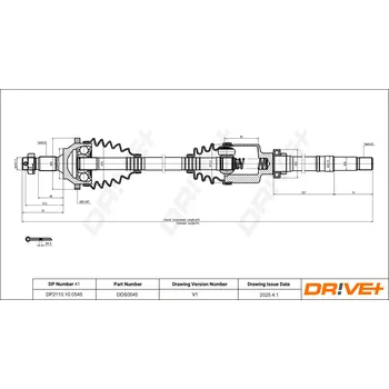 Poloosa kola Hnací hřídel - poloosa Dr!ve+ DP2110.10.0545