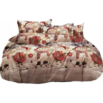 Povlečení POVLEČENÍ VÁNOČNÍ 160X200 SATÉNOVÉ 2 POVLEČENÍ NA POLŠTÁŘ 70X80 MIKULÁŠ + PROSTĚRADLO