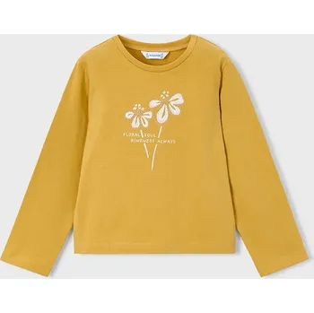 Bavlněné tričko s dlouhým rukávem Mayoral 178.6K.Mini.9BYA žlutá 18X, vel. 116