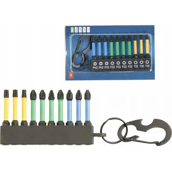 Bit Sada bitů do aku šroubováku 1/4" PZ PH TX 10 kusů MIX 50 mm