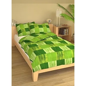 Povlečení Krepové povlečení Kostky zelené 140x200 + 70x90