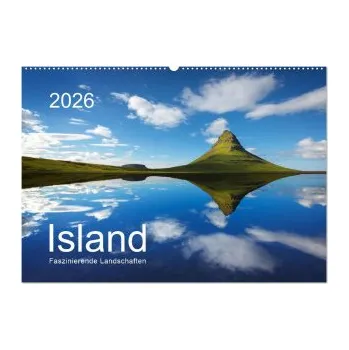 Kalendář ISLAND 2026 - Faszinierende Landschaften (Wandkalender 2026 DIN A2 quer), CALVENDO Monatskalender (DE)