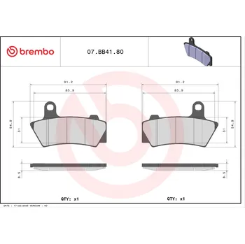 Auto-moto Sada brzdových destiček, vždy 4 kusy v sadě BREMBO 07BB4180