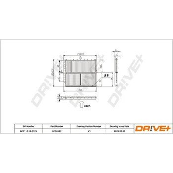 Kabinový filtr Filtr vzduchu v interiéru Dr!ve+ DP1110.12.0129