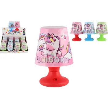 Lampička Mini lampička s jednorožcem na stůl plast 8x11cm na baterie 3 barvy