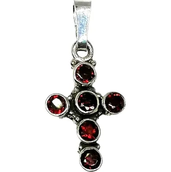 Přívěsek Granát křížek – Přívěsek z minerálu AA kvality pro energii a vášeň
