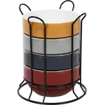 Secret de Gourmet Keramické mísy, mísy na kovovém stojanu, 500 ml, sada 4