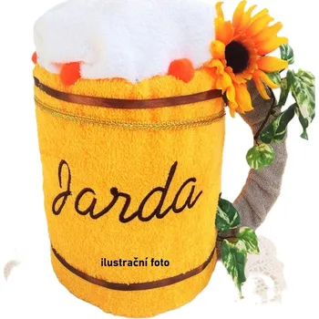 Veratex Textilní dort velké Pivo s výšivkou jména nebo přezdívky (osuška 70x140 + ručník 30x30cm)