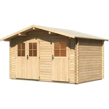 Zahradní domek Dřevěný zahradní domek (58395) Karibu Radur 0 natur (přírodní dřevo), š. 370 × d. 236 cm