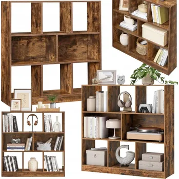 Knihovna Regál Vasagle 97,5 cm x 100 cm x 30 cm, odstíny hnědé