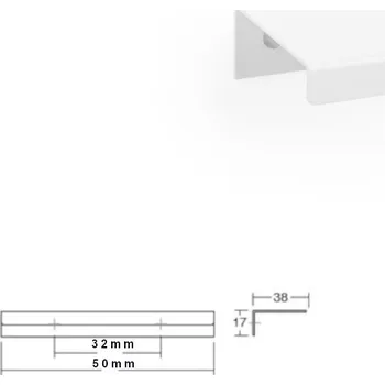 Nábytkové kování Nábytková úchytka hranová Way 32 Hliníková bílá