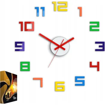 Hodiny Nástěnné hodiny v moderním stylu, barevné akrylové Digit Colorfull Kulatý