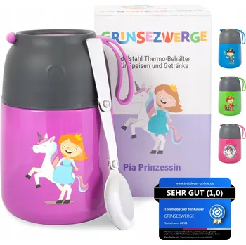 Termoska GRINSEZWERGE Termoska pro Děti 500ml Nerezový na Jídlo a Pití