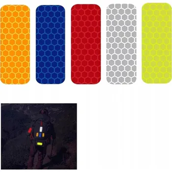 100x REFLEXNÍ VÝSTRAŽNÉ SAMOLEPKY VODĚODOLNÁ PÁSKA PRO DĚTI NA KOLO PŘILBU