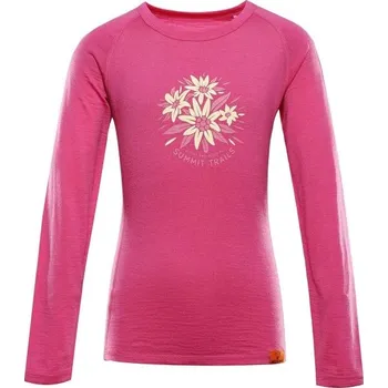 Chlapecké tričko Dětské triko ALPINE PRO MERENO 140/146 Růžová, Žlutá