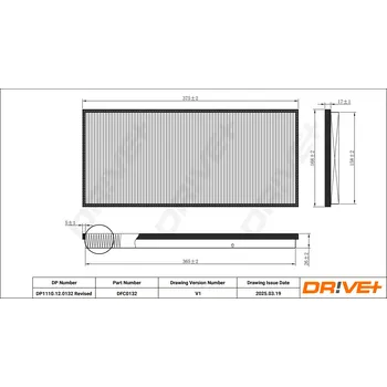 Kabinový filtr Filtr vzduchu v interiéru Dr!ve+ DP1110.12.0132