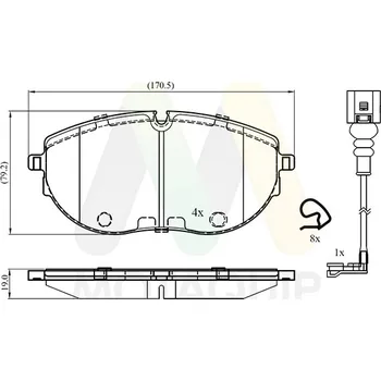 Brzdová destička Sada brzdových destiček, vždy 4 kusy v sadě MOTAQUIP LVXL2114