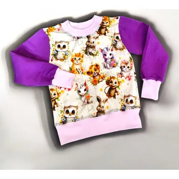 Dívčí mikina Dětské mikiny přes hlavu 98/104 Velikost: 98/104 zvířátka mezi květy Dětské mikiny přes hlavu