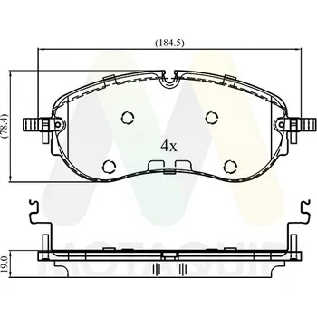 Brzdová destička Sada brzdových destiček, vždy 4 kusy v sadě MOTAQUIP LVXL2124