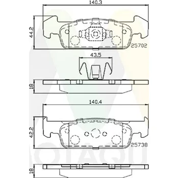 Brzdová destička Sada brzdových destiček, vždy 4 kusy v sadě MOTAQUIP LVXL1822