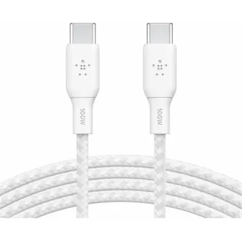 Datový kabel Belkin BOOST CHARGE™ USB-C na USB-C kabel 100W, 3m, bílý - odolný