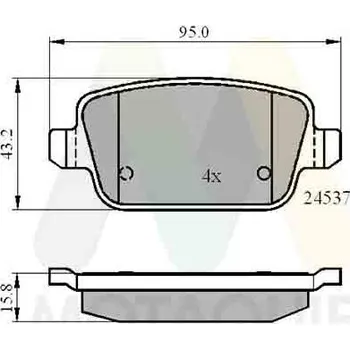 Brzdová destička Sada brzdových destiček, vždy 4 kusy v sadě MOTAQUIP LVXL1294