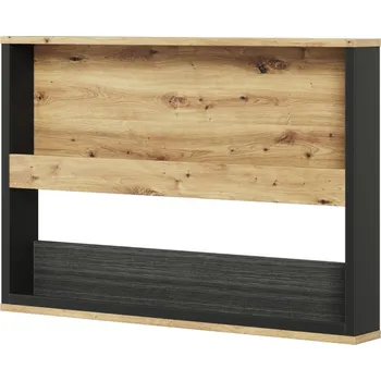 police Nástěnný regál SPOT - dub artisan/černá, sestavený