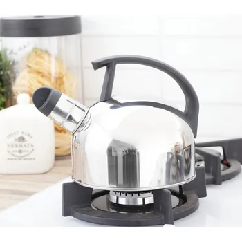 Konvice na čaj Nerezová konvice na vaření vody s píšťalkou KACPER stříbrná 1,25 l