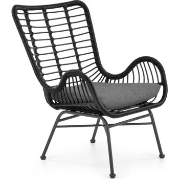 Křeslo Zahradní ratanové křeslo IKARO 2 černé/šedé
