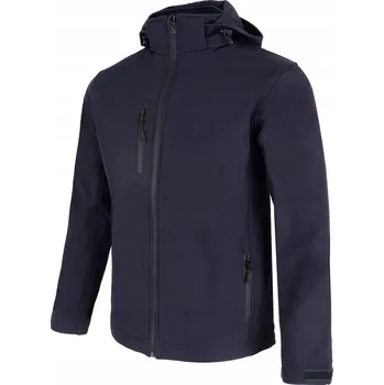 Pánská softshellová bunda SOFTSHELLOVÁ BUNDA MOONTEX KING S KAPUCÍ ODOLNÁ VŮČI DŘEVU A MODRÁ - 3XL