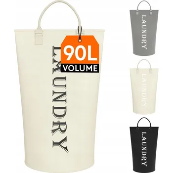 Koš na prádlo LIFEWIT Koš na prádlo 90L skládací s uchy pro koupelnu bílý