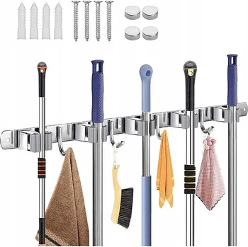 Věšák DRŽÁK VĚŠÁK NA MOP, KOŠTĚ, HRÁBĚ, SAMOLEPICÍ, 56 CM