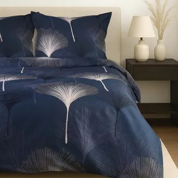 Povlečení Bavlněné Povlečení 180x200 satén BAVLNA barva tmavě modrá pampeliška