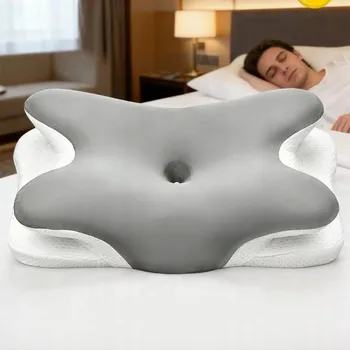 Polštář Ortopedický Polštář na Spaní Profilovaný Podpěra Hlavy a Krku s Paměťovou Pěnou