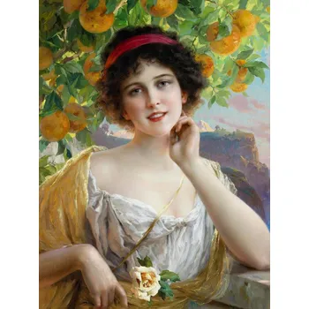 Plakát Plakát, Obraz - Beauty under the Orange Tree (Portrait) - Emile Vernon