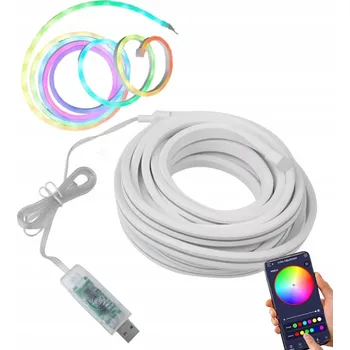 LED osvětlení LED pásek Barevný NEON pásek Proměnná barva RGB Aplikace Dálkový Ovladač 5V USB 5 m