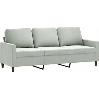 Pohovka Třímístná sametová pohovka 198x77x80 cm světle šedá