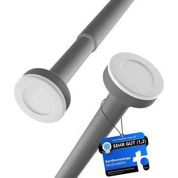 Garnýž MEISENBERG Závěsná Garnýž Bez Vrtání Šedá 50-80cm 2 Kusy