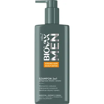 Šampon Biovax men strong hair scalp detox šampon 2v1 péče o vlasy a vousy