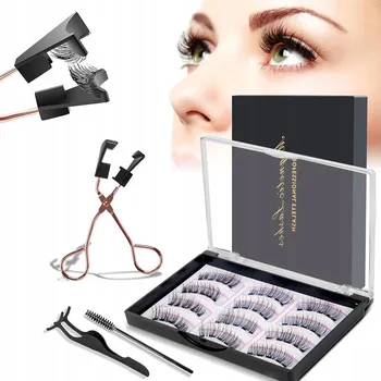 Umělé řasy 12 Ks MAGNETICKÉ ŘASY SADA PRO ZAČÁTEČNÍKY S APLIKÁTOREM